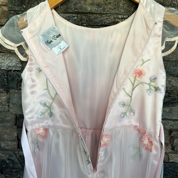 Rare Editions Pink and Green Flutter Sleeve Maxi Dress - Picture 15 of 16